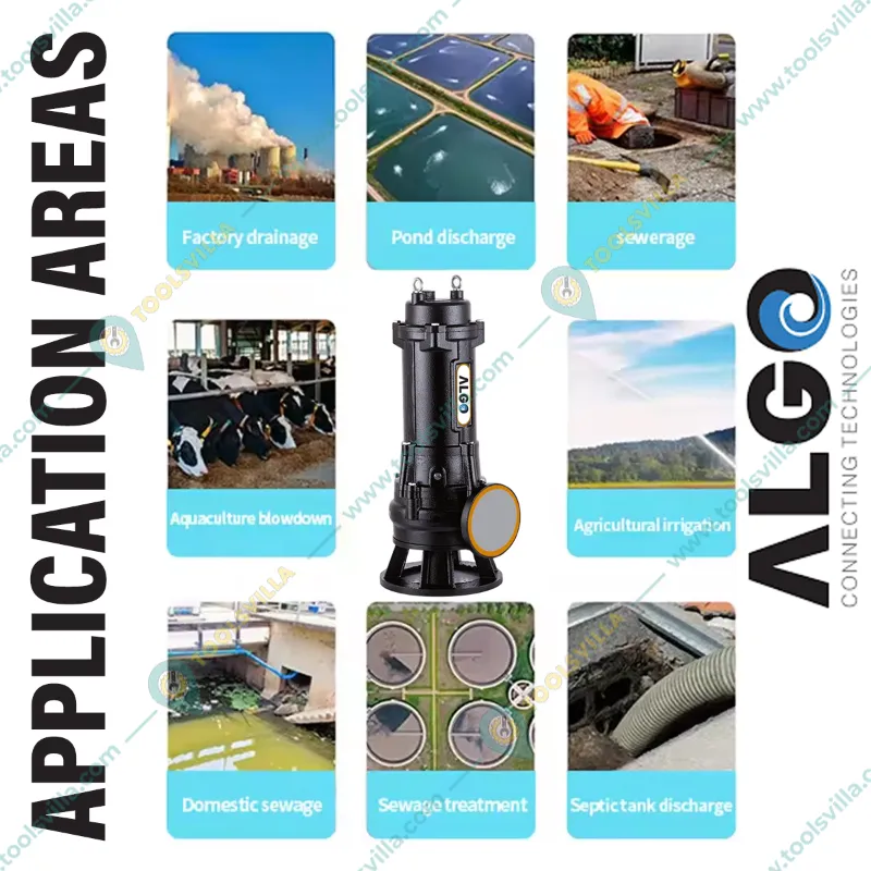Algo 7.5HP Three Phase SenDra-H Series Waste Water Sewage Pump, 18M Head, 100x25mm - 1 Year Warranty (SD-65/G55 T)