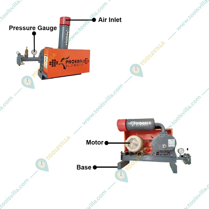 Phoenix 1.5 HP 3 Phase Aquaculture Blower for Biofloc/Fish Farming Roots Blowers/Electroplating Blower With Lubi Motor