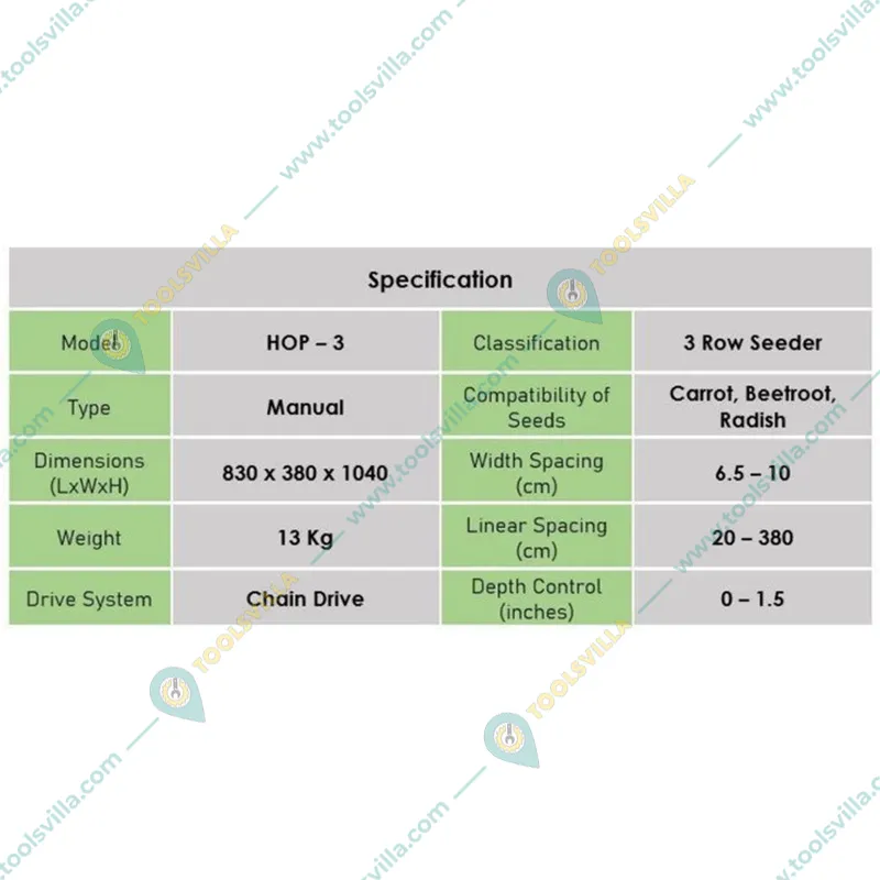 Heavy Duty 3 Row Manual Seeder Machine for Agriculture