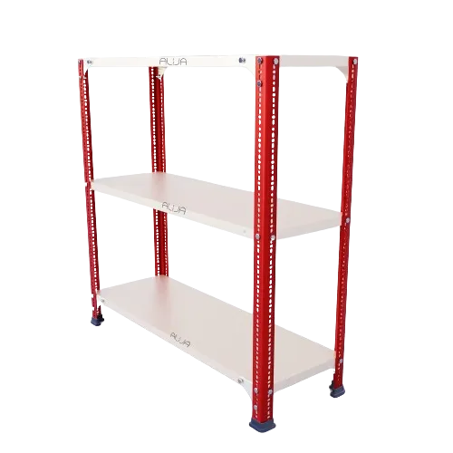 ALIJA 36 x 35 x 12 Inches 3 Shelves Multipurpose Storage Rack With Accessories(Gauge-24 gauge shelves 18 gauge angle,Color-Black)