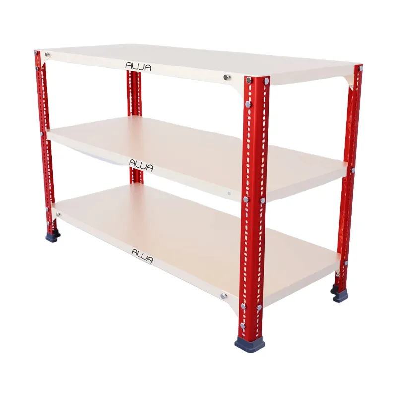 ALIJA 24 x 35 x 15 Inches 3 Shelves Multipurpose Storage Rack With Accessories(Gauge-24 gauge shelves 18 gauge angle,Color-Black)
