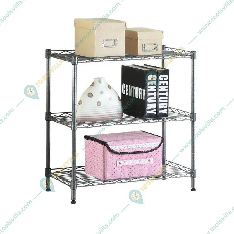 Rackwell 30 x 30 x 14 Inches 3-Shelves Mild Steel Black Coated Boltless Multipurpose Rack