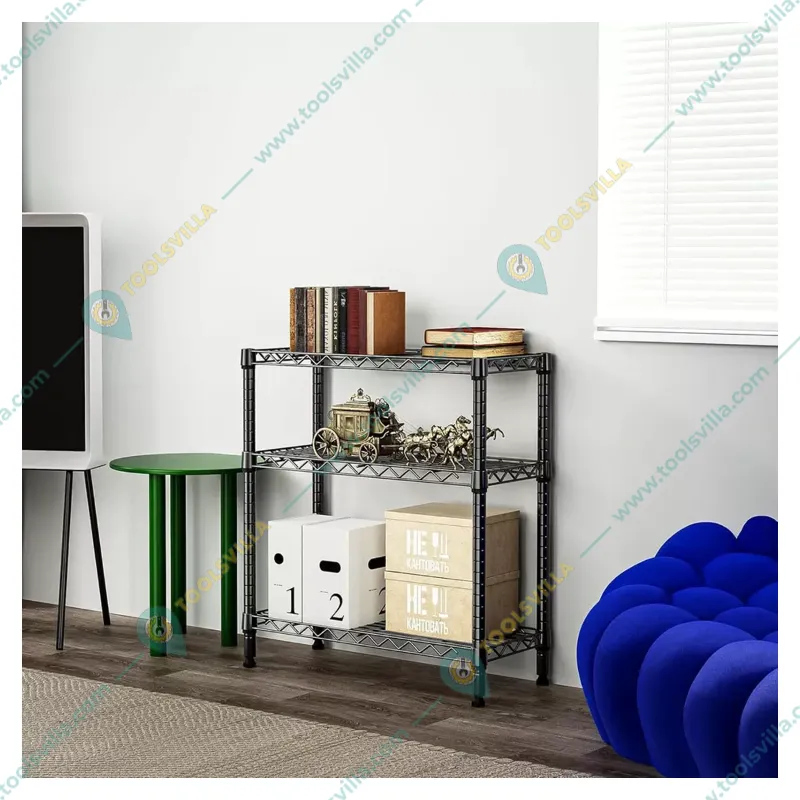 Rackwell 30 x 30 x 14 Inches 3-Shelves Mild Steel Black Coated Boltless Multipurpose Rack