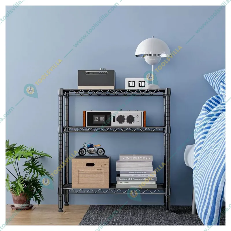 Rackwell 30 x 30 x 14 Inches 3-Shelves Mild Steel Black Coated Boltless Multipurpose Rack