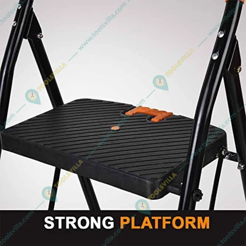 Premium Quality 3.5 Ft. Durable Multipurpose 3-Step Folding Ladder with Wide Steps  
