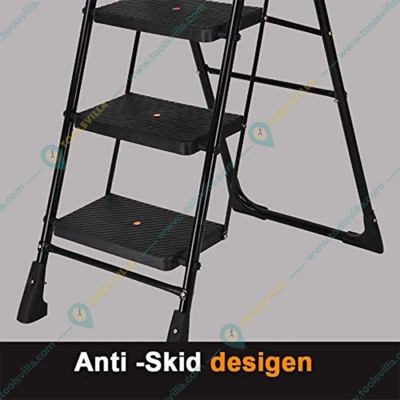 Premium Quality 3.5 Ft. Durable Multipurpose 3-Step Folding Ladder with Wide Steps  