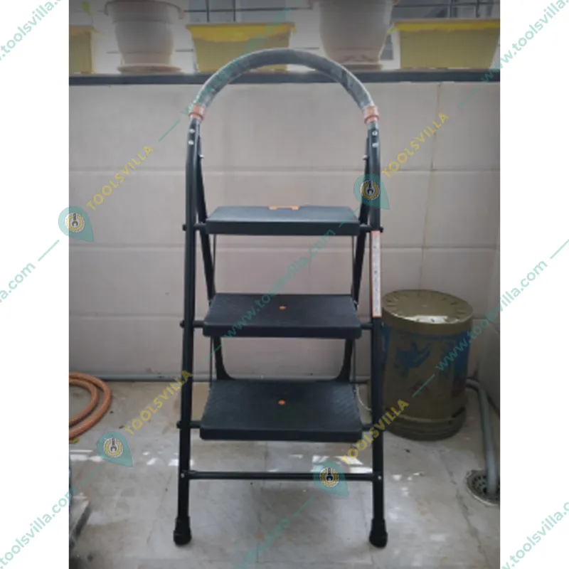 Premium Quality 3.5 Ft. Durable Multipurpose 3-Step Folding Ladder with Wide Steps  