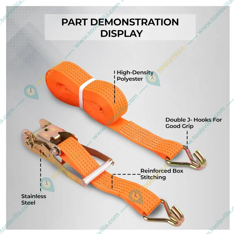 Safelift 3 ton 10 meter Ratchet Cargo Lashing Belt/Strap ,50mm Thickness Designed For Heavy-Duty Applications