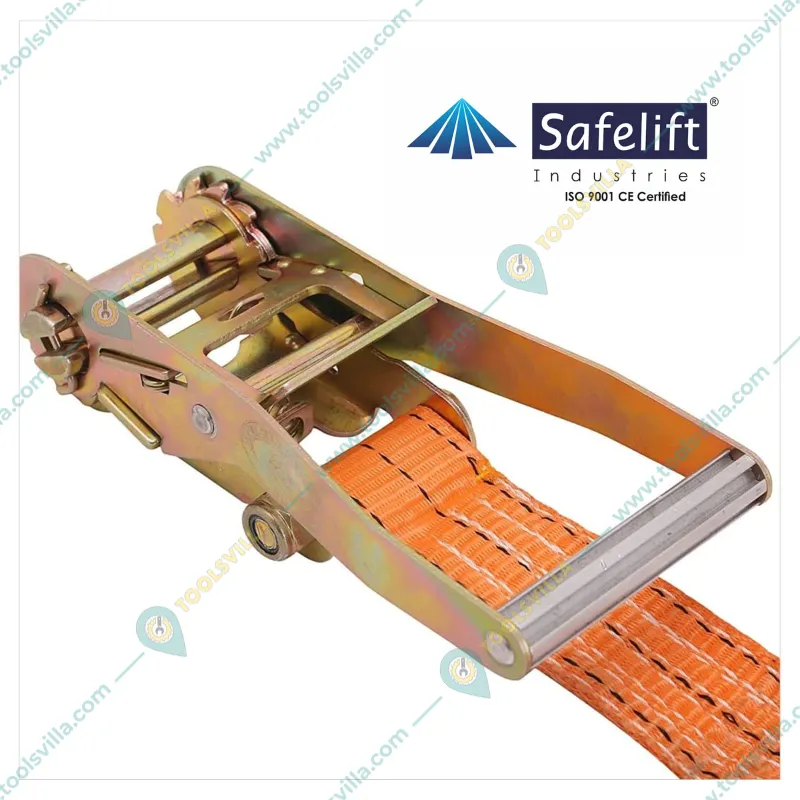 Safelift 3 ton 10 meter Ratchet Cargo Lashing Belt/Strap ,50mm Thickness Designed For Heavy-Duty Applications