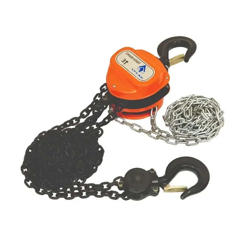 Spear 3 Ton 3 Meter Double Fall Chain Pulley Block, 3 Meter Standard Lift With 8 mm Load Chain 