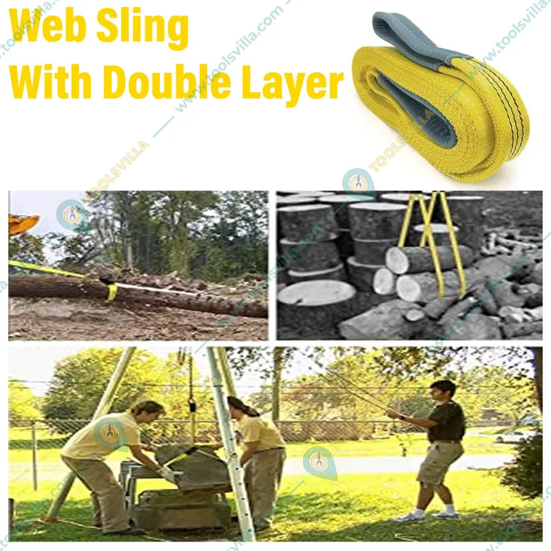 Polystud 3 Ton 6 Meter Polyester Material Web Sling With Double Layer, 75 mm Width