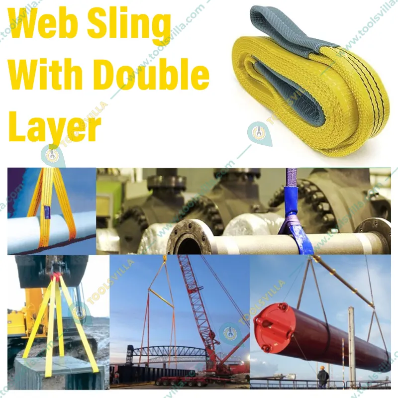 Polystud 3 Ton 6 Meter Polyester Material Web Sling With Double Layer, 75 mm Width