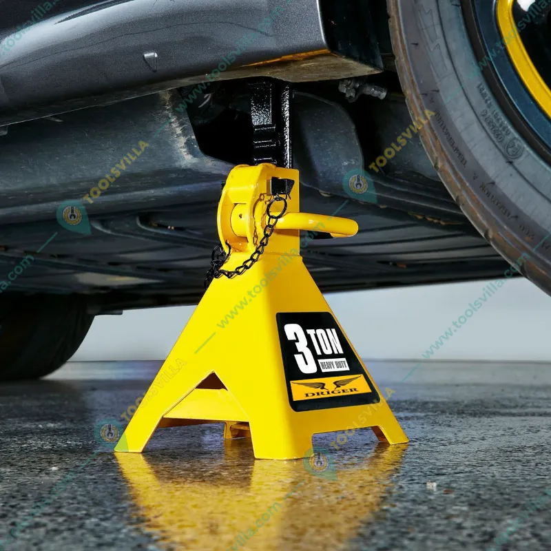 Driger 3 Ton Capacity Jack/Axle Stand For Lifting Cars - Maximum Lifting Height 435 mm
