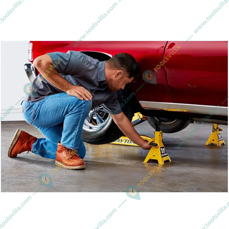 Driger 3 Ton Capacity Jack/Axle Stand For Lifting Cars - Maximum Lifting Height 435 mm