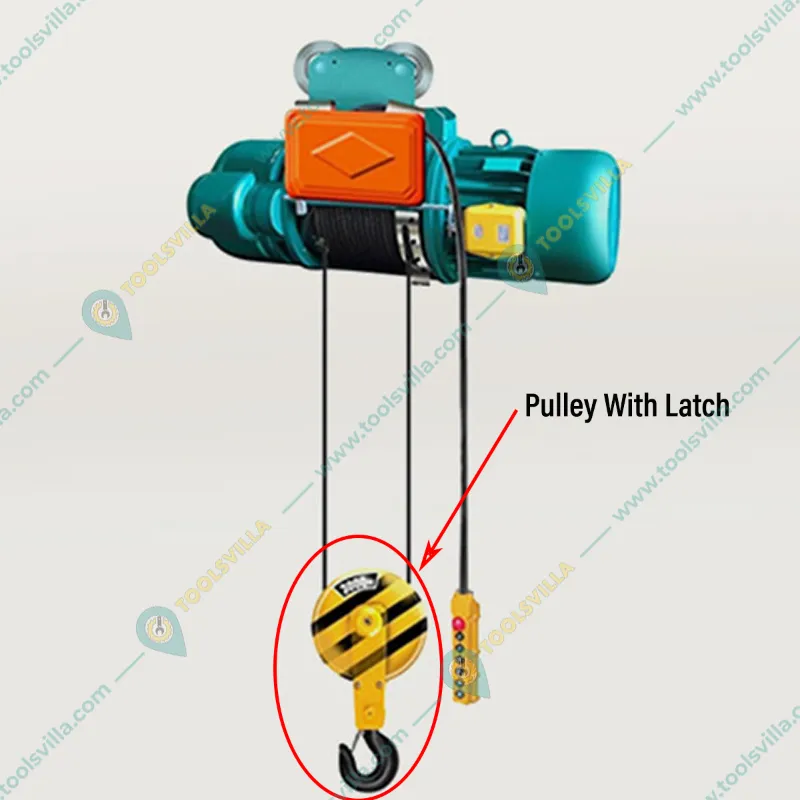 4G 3 Ton Load Capacity Pulley With Latch For CD1 Electric Wire Rope Hoist