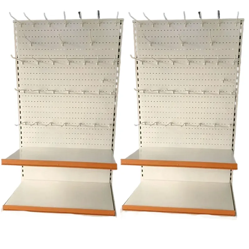 Premium Quality 7 x 3 Feet Display Rack With 2 Shelf With 12 Hooks - Set Of 2