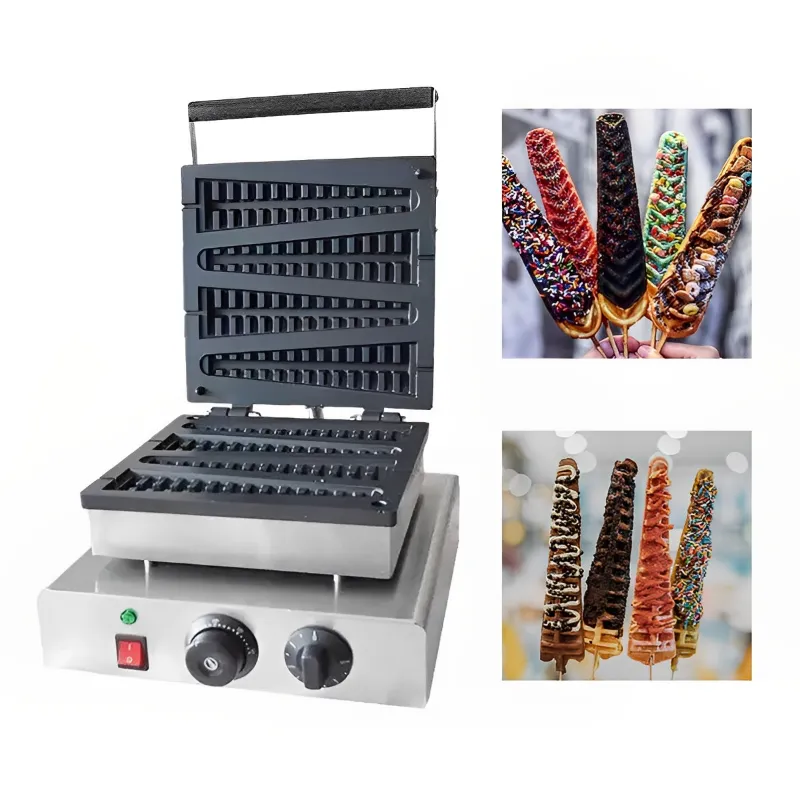 Commercial  4 Slot Lolly Stick Waffle Maker Machine