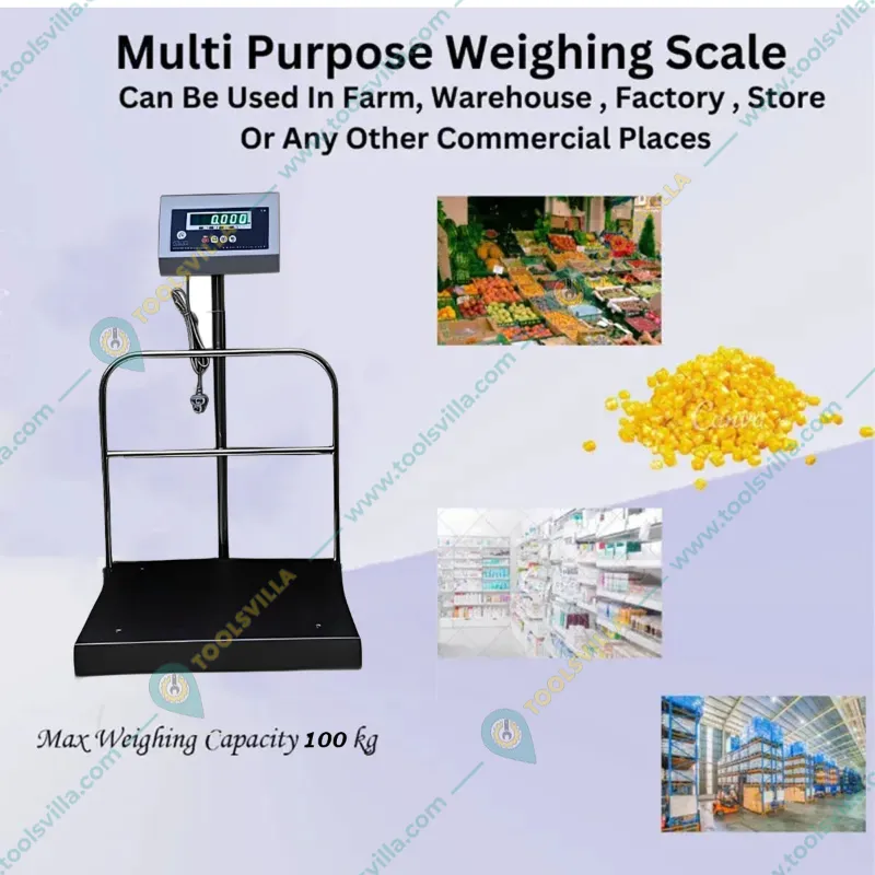 Oritek 400x400mm 100 kg Capacity Stainless Steel & Mild Steel Digital Platform Weighing Scale with 1 Year Warranty