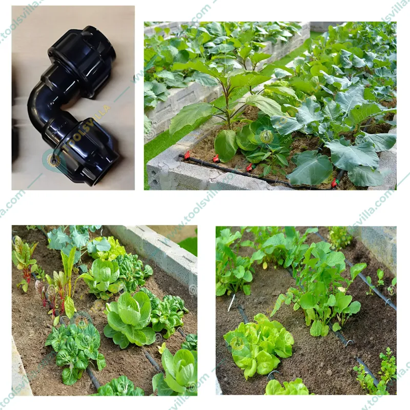 40Mm Two Cap Plastic 90 Degree Union Elbow Quick Connector High Pressure Resistance Irrigation Watering Fittings (Pack Of 5)