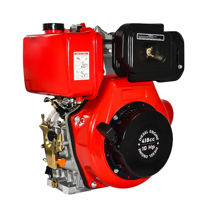 Heavy Duty 418cc (10 Hp) 4-Stroke Single Cylinder Recoil Start Shaft Spline Type Diesel Engine With  5.5L Fuel Tank