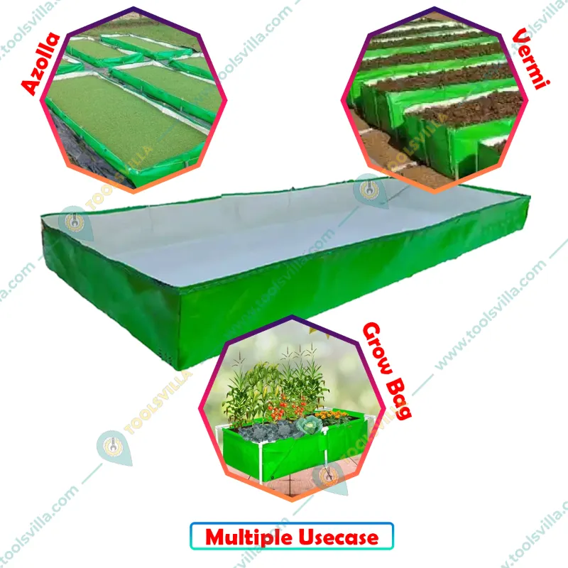 Shiv Biotech 450 GSM UV Treated Reusable 4 x 2 x 1 feet HDPEAzolla/Vermicompost Bag/Grow Bag | Heat Stitched