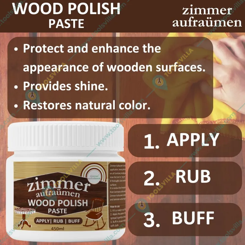Zimmer Aufraumen (450 ml x 2 Pcs) Wood Polish Paste