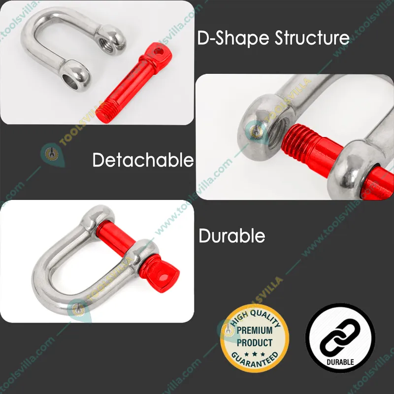 Heavy Duty G80 Alloy Steel 4.75 Ton Screw Pin Type D Shackle For Lifting