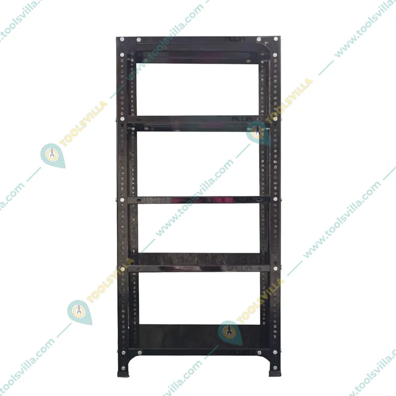 Alija 48 x 23 x 12 Inch 5 Shelves Multipurpose Storage Rack With Accessories(Color-Black,Gauge-24 Gauge Shelves & 18 Gauge Angle)