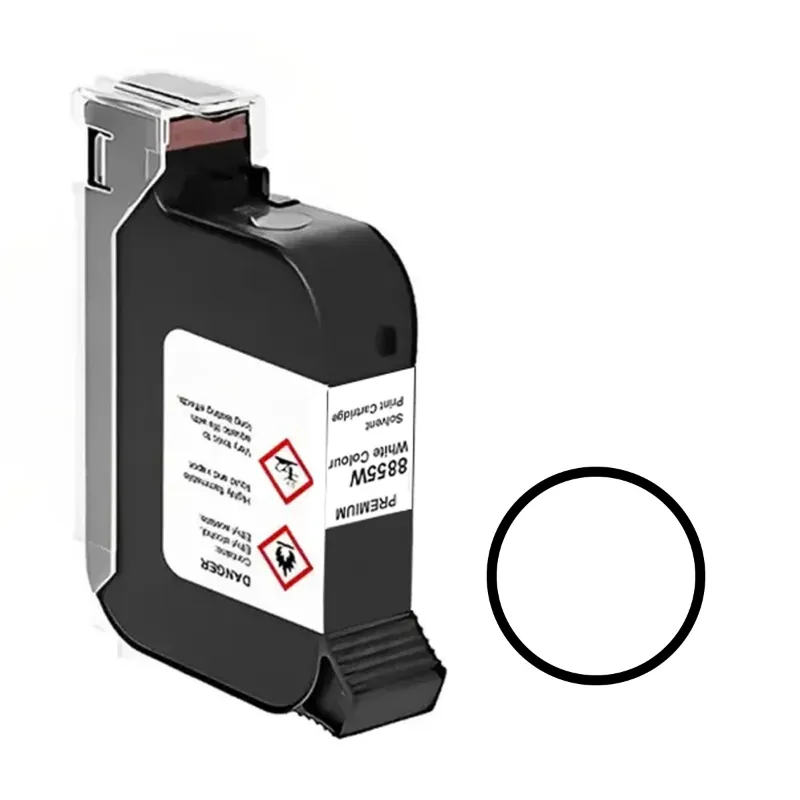 White Premium Solvent Ink Cartridge for 25.4 mm Thermal Inkjet Printer