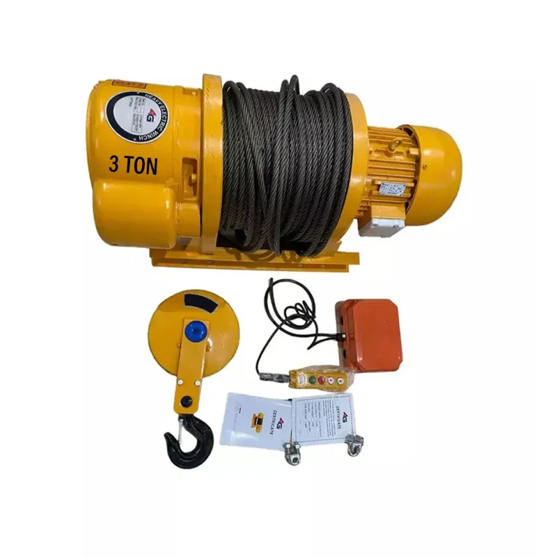 4G 3 Ton Electric Winch With 100 Meter & 11 mm Wire Rope - Three Phase