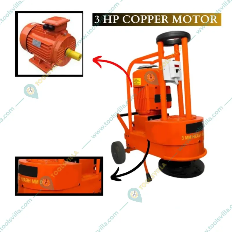 Heavy Duty 4 Belt, 3 HP Motor, 3 mm Body Thickness Floor Grinder and Polisher Machine with 1 Year Warranty