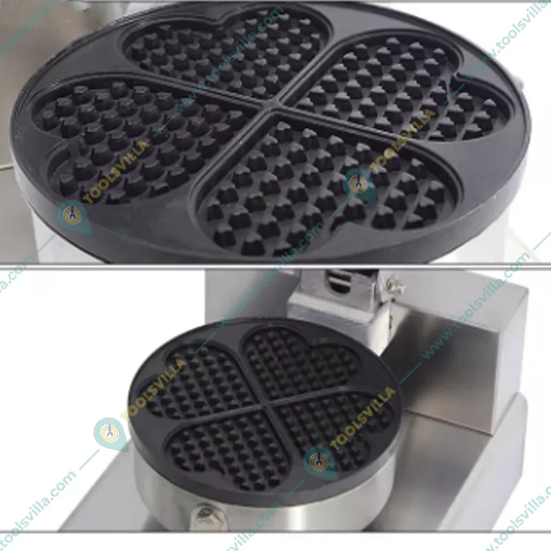 Commercial Counter Top Round Heart Shaped Waffle Maker Machine, SS Body 