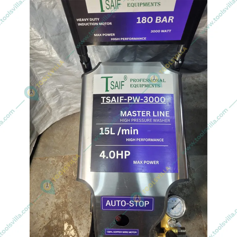 Tsaif 4 Hp Trolley Type 180 Bar High Pressure Car Washer, 15 LPM Flow Rate with all Essential Accessories (PW-3000)