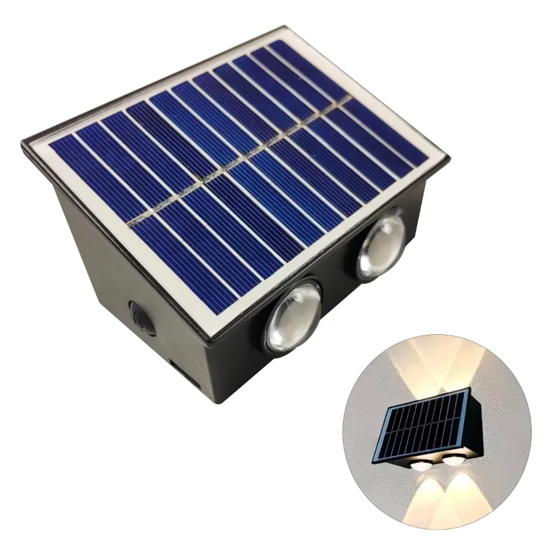 Gramstrong 4 LED Solar Up Down Waterproof Spotlight with Day-Night Sensor, for Home, Garden, Wall and Balcony Decoration