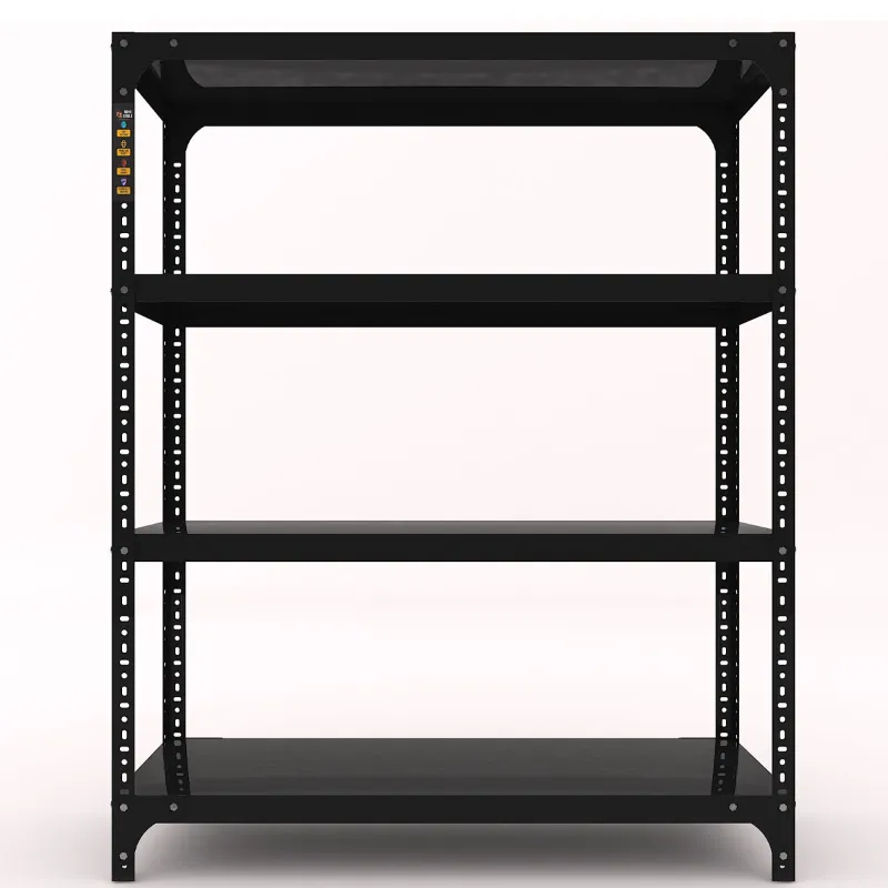 FIDVI® 12D X 29L X 36H Inch 4 Shelves Powder Coated Slotted Angle Metal Rack With Accessories ( SR-008)