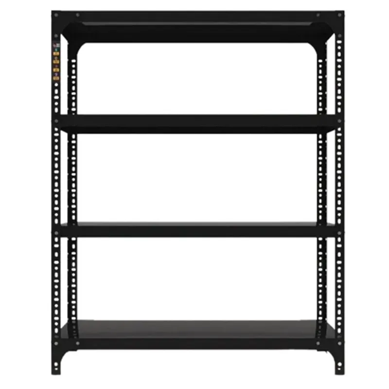 FIDVI® 9D X 29L X 36H Inch 4 Shelves Powder Coated  Slotted Angle Metal Rack With Accessories ( SR-004)