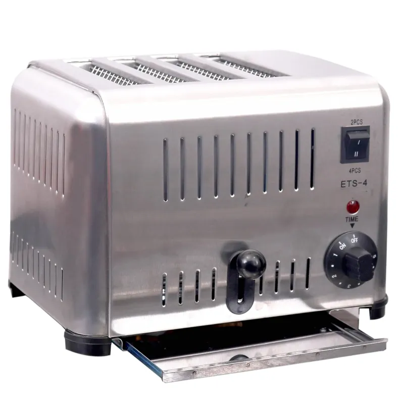 Malabar Commercial Bread Toaster 4 Slice Auto Pop Up, High Grade Stainless Steel Body