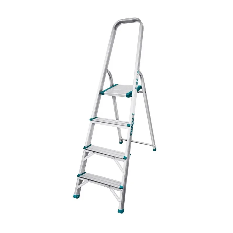 TOTAL 4 Step Household Aluminum Ladder With 150 Kg Load Capacity (THLAD06041) 