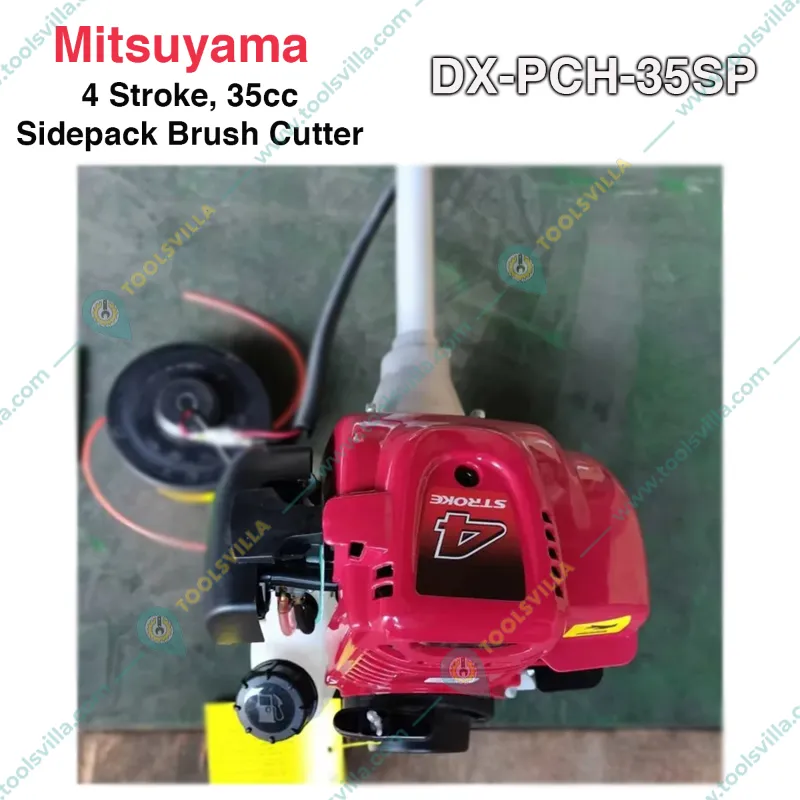 Mitsuyama DX-PCH-35SP, 4 Stroke Sidepack Brush Cutter 35 CC, With 2T Blade, TCT Blade & Nylon Trimmer Head.  