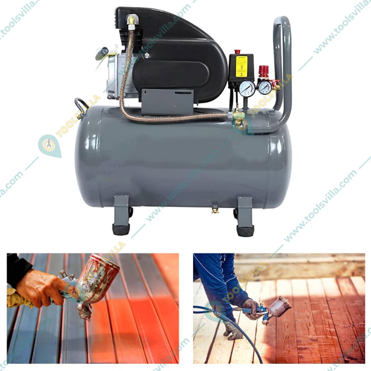 Heavy Duty 50L Air Compressor with Paint Gun and Pipe, 2 HP Copper Coil Motor, Auto Cut Option