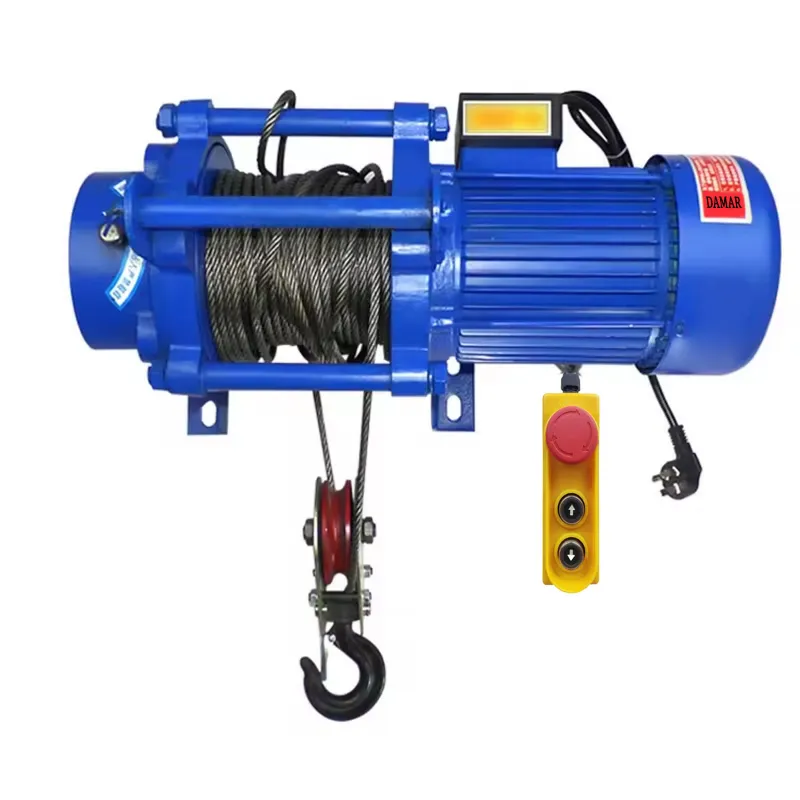 Damar 500-1000 KG load capacity, 3 hp Electric Wire Rope Hoist With 8 MM & 50 Meter Wire Rope