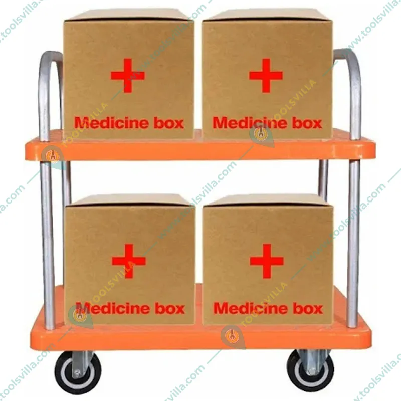 SRP 2 Layer 500 Kg Load Capacity Plastic Platform Trolley