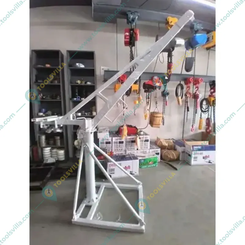 Crossbee 500 kg Mini Crane 360° With Electric Clutch Winch, 3 HP Motor, 50 Meter 8 mm Wire Rope & 2 Pcs Double Wheel Trolley