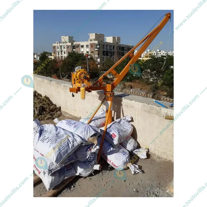 HT 500 kg Capacity 360° Mini Crane With Electric Clutch Winch, 5 HP Motor- 10 mm & 40 Meter Rope