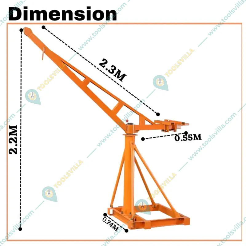 HT 500 kg Capacity 360° Mini Crane With Electric Clutch Winch, 5 HP Motor- 10 mm & 40 Meter Rope