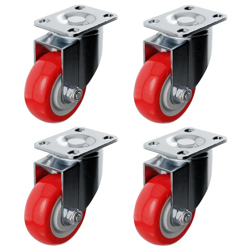 Heavy Duty 4 inch Movable Type PU Caster Wheel, 500 kg Load Capacity - Pack of 4
