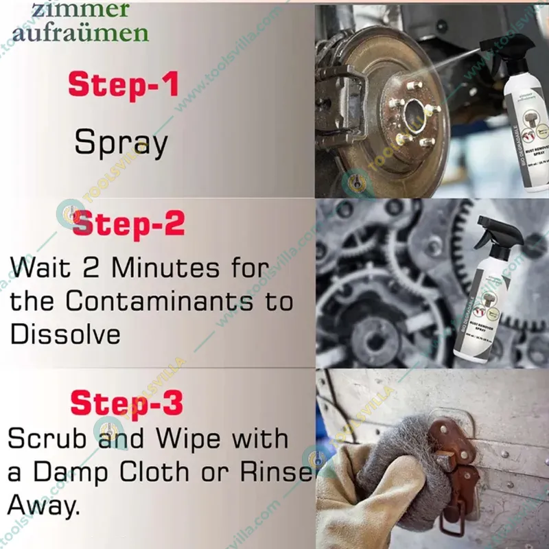 Zimmer Aufraumen 500ml Rust Remover Spray for Iron, Steel, Metal, Rust Cleaning & Protection