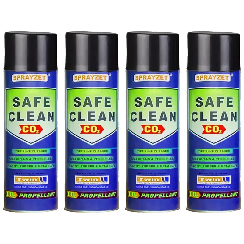 4 Pack of Sprayzet (500ml x 4pcs) Safe Clean CO2 Spray for Cleaning Electrical System to Prevents Overheating, Leakages