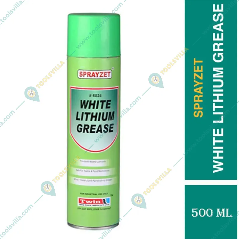 4 Pack of Sprayzet (500ml x 4pcs) White Lithium Grease to Provides All Weather Lubrication for Any Moving Parts