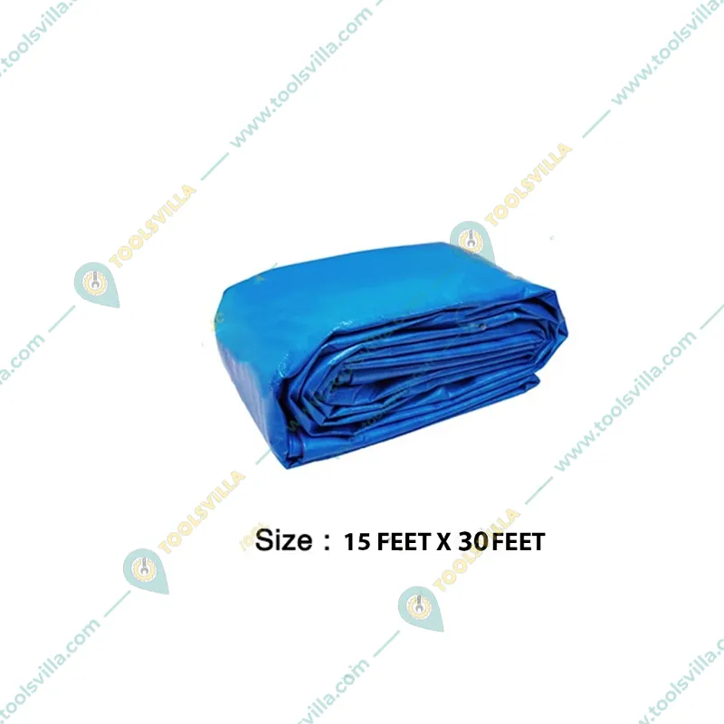 ZN Global 550 GSM 15 feet x 30 feet Nylon Fabric, PVC Coated, UV Protected, Waterproof Tarpaulin Sheet(Color-Blue)